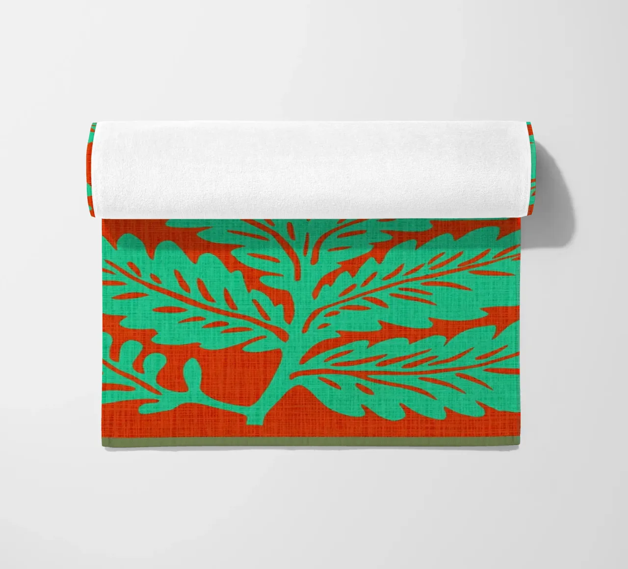 Mint Leaf Print beach towel by DanielDesign