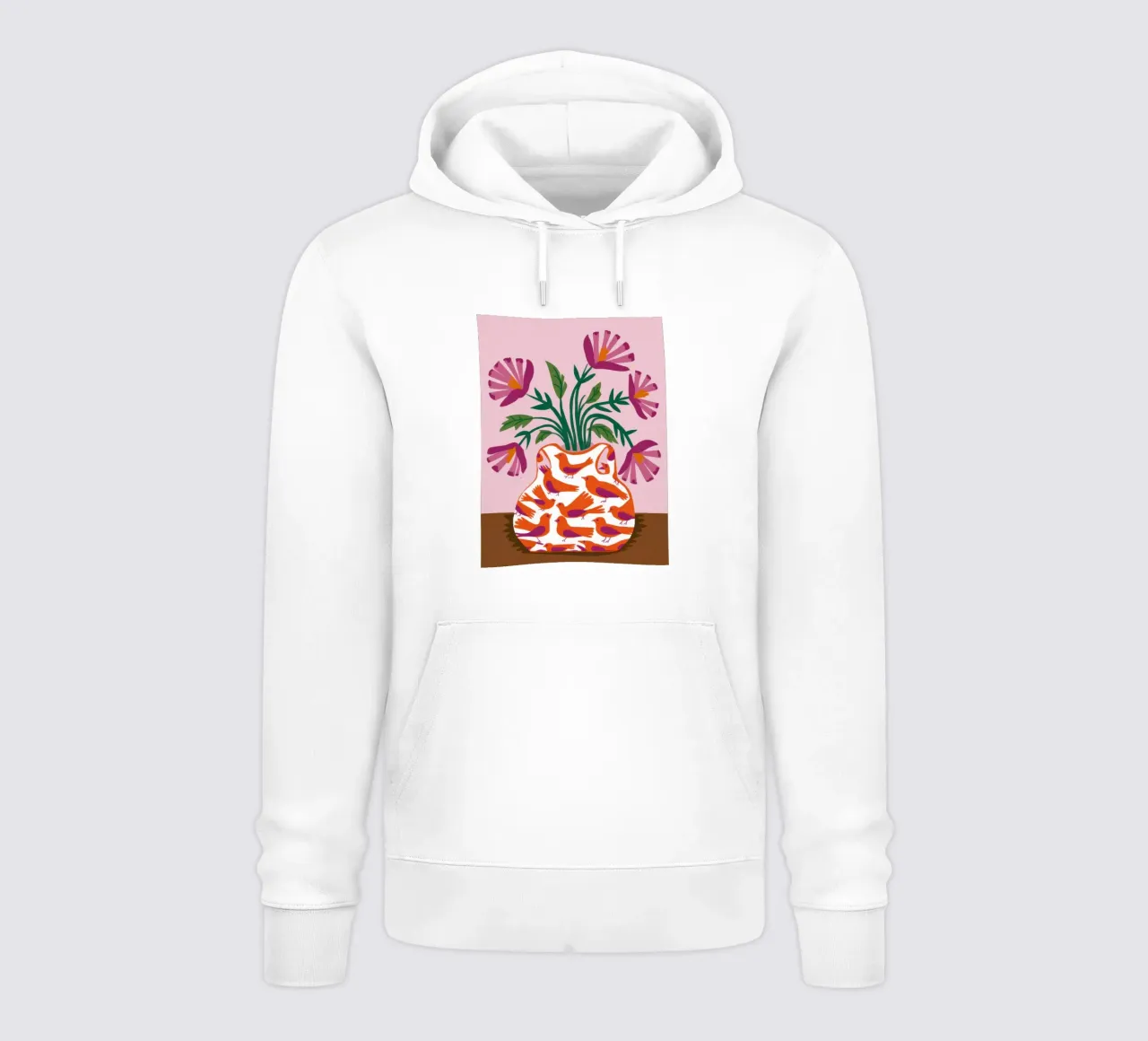 Amapolas en un jarrón estampado sudadera con capucha de Flock Reverie