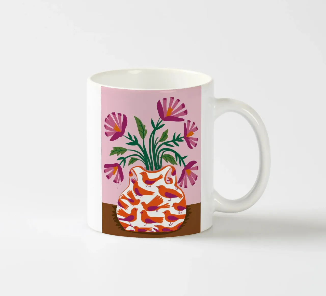 Papaveri in un vaso a fantasia tazza in ceramica da Flock Reverie