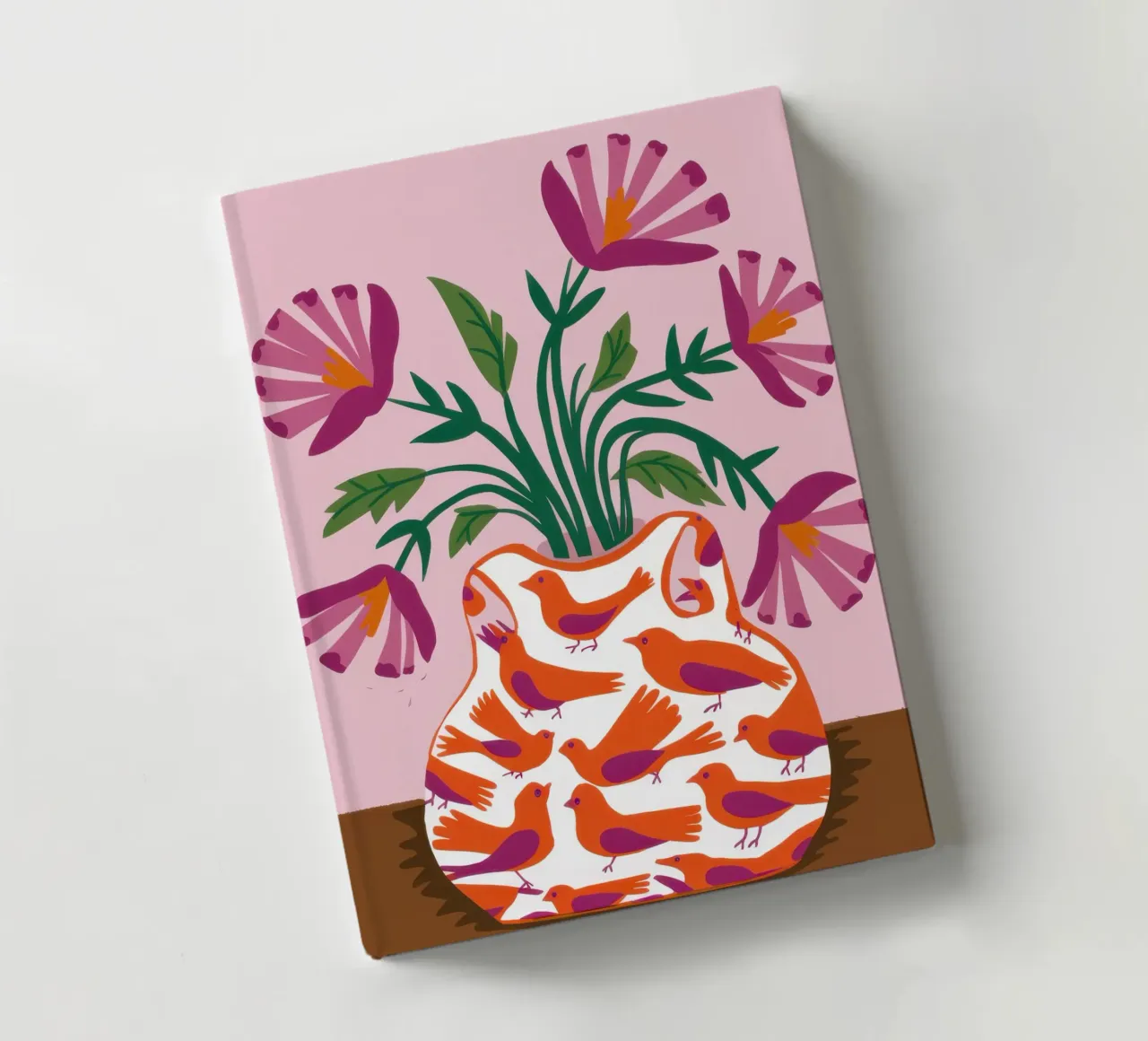 Coquelicots dans un vase à motifs carnet de notes de Flock Reverie