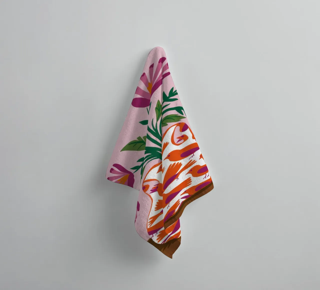 Poppies in a Patterned Vase towel by Flock Reverie