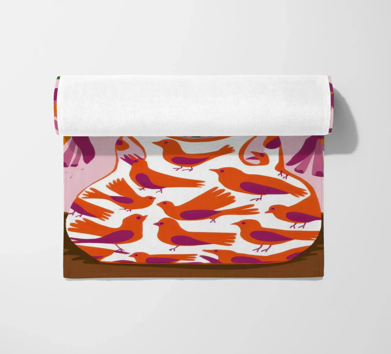 Poppies in a Patterned Vase beach towel by Flock Reverie