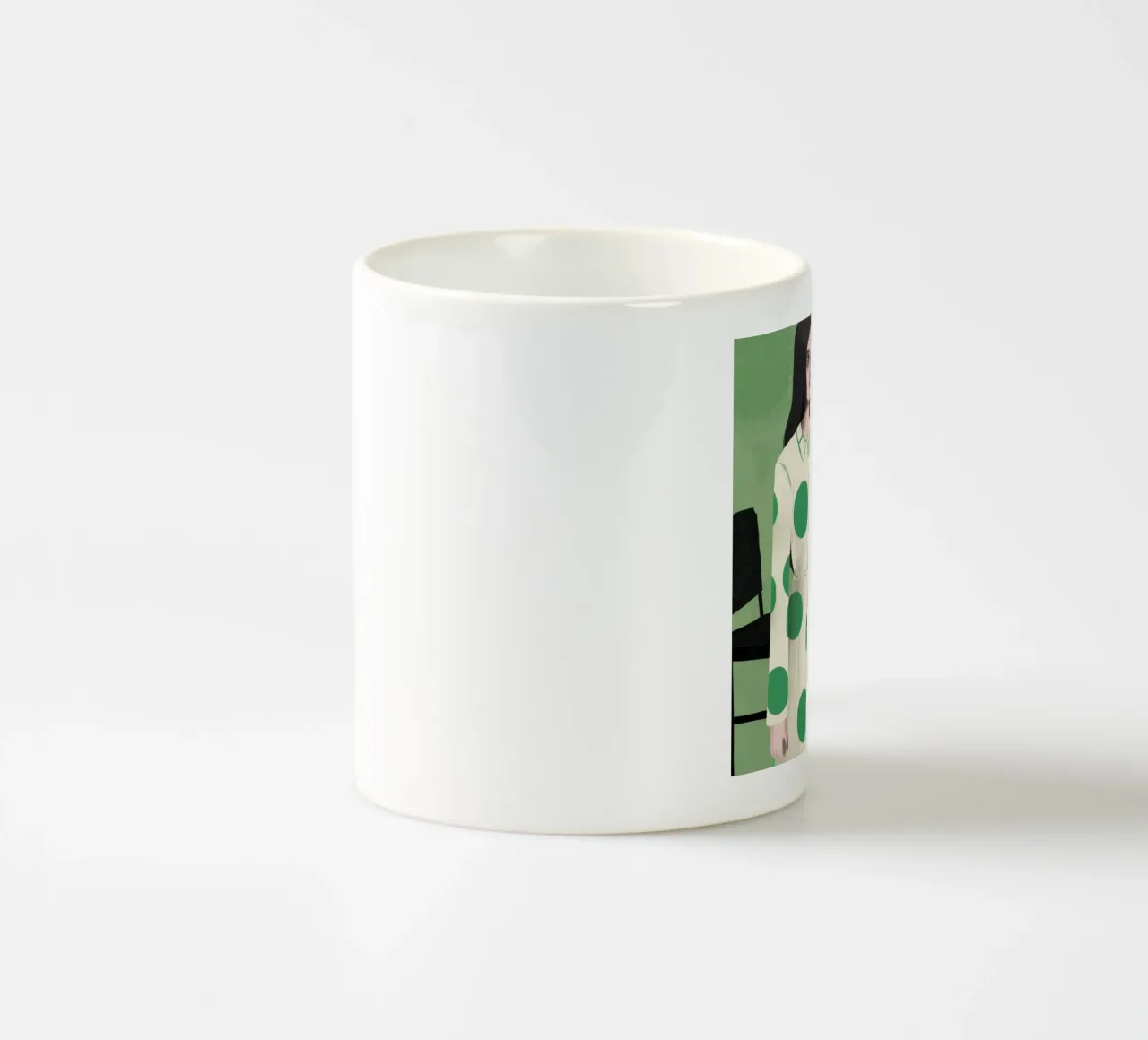 Luce verde a pois tazza in ceramica da Prism Ritual