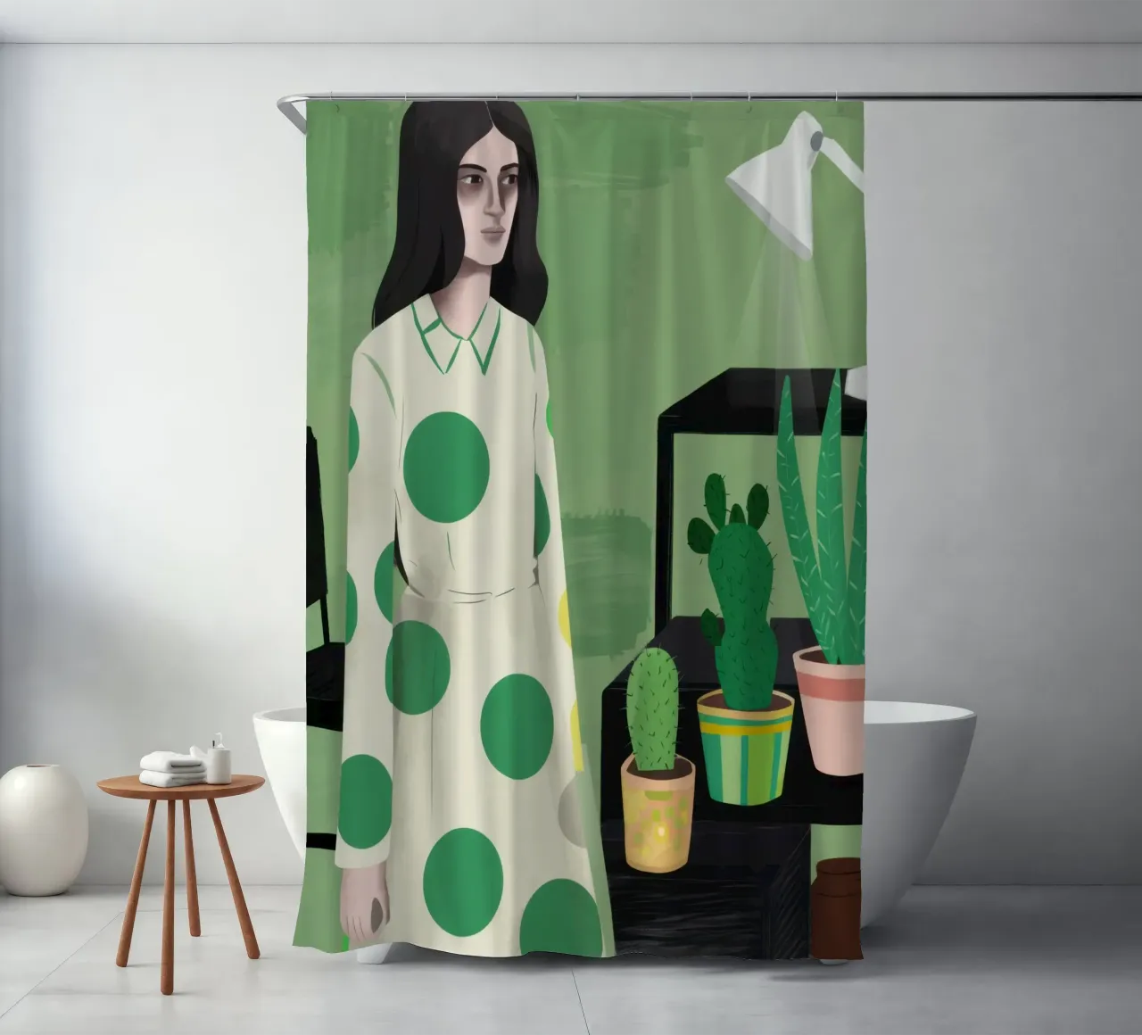 Luce verde a pois tenda da doccia da Prism Ritual