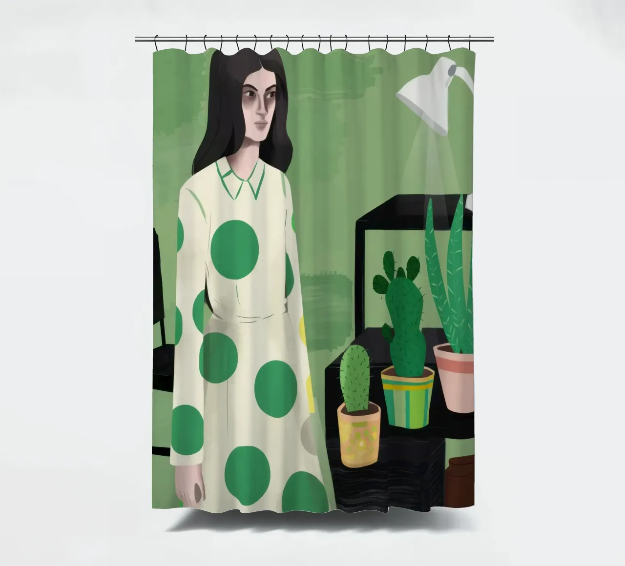Luce verde a pois tenda da doccia da Prism Ritual