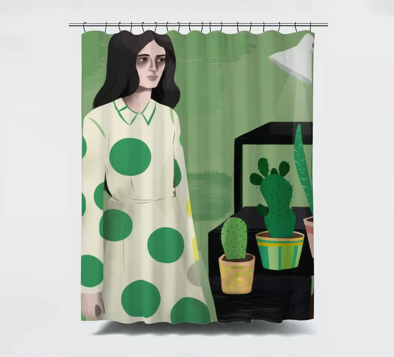 Luce verde a pois tenda da doccia da Prism Ritual