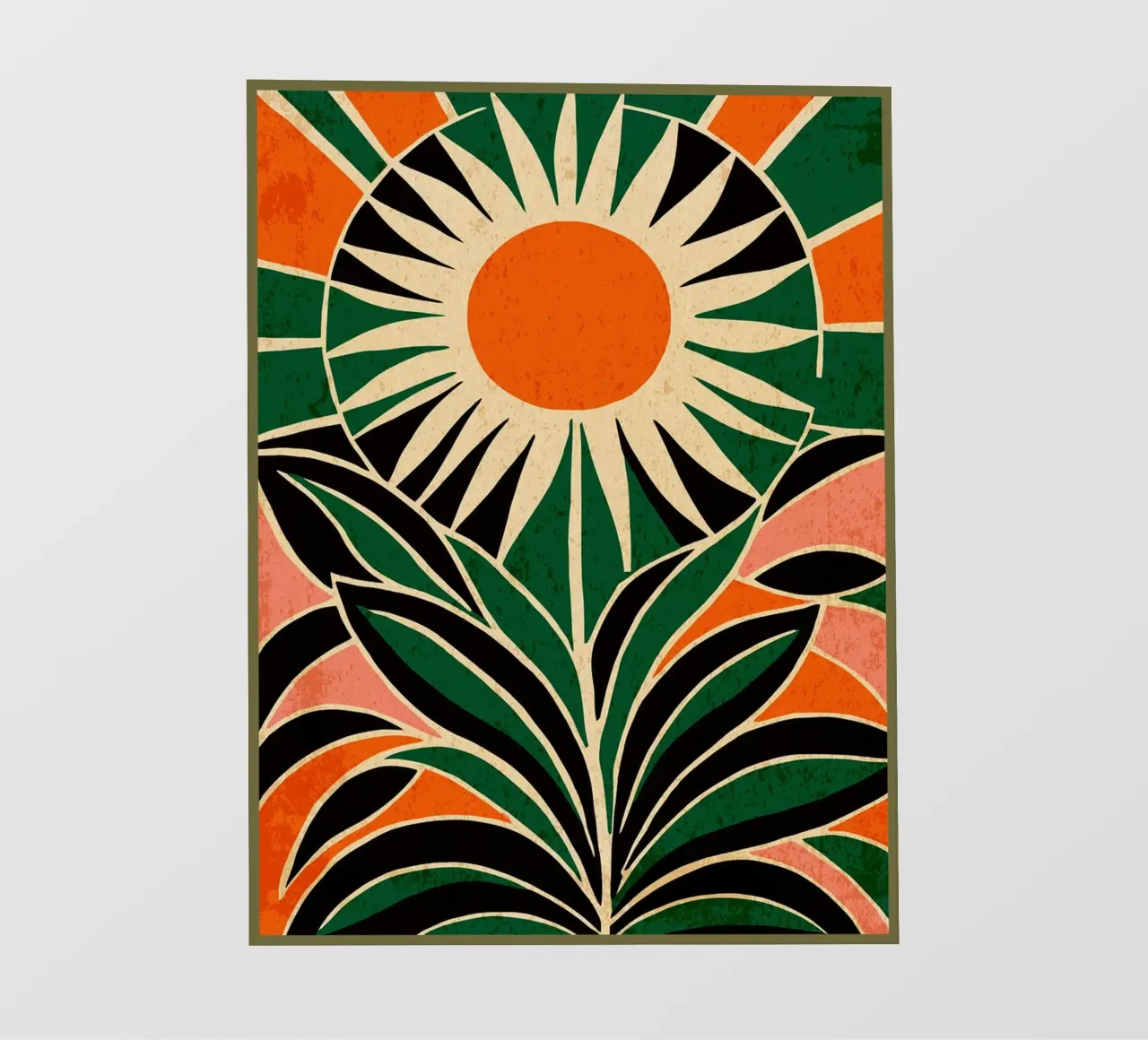 Girasole colorato retrò telo in pvc da Andrew S Morrison
