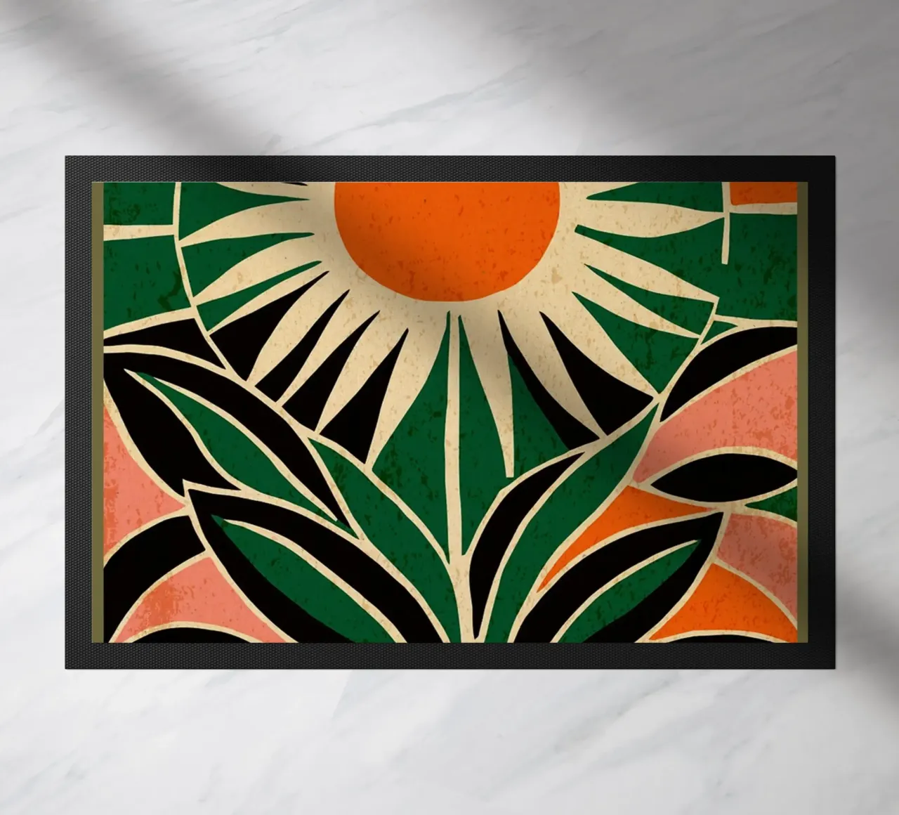 Girasole colorato retrò zerbino da Andrew S Morrison