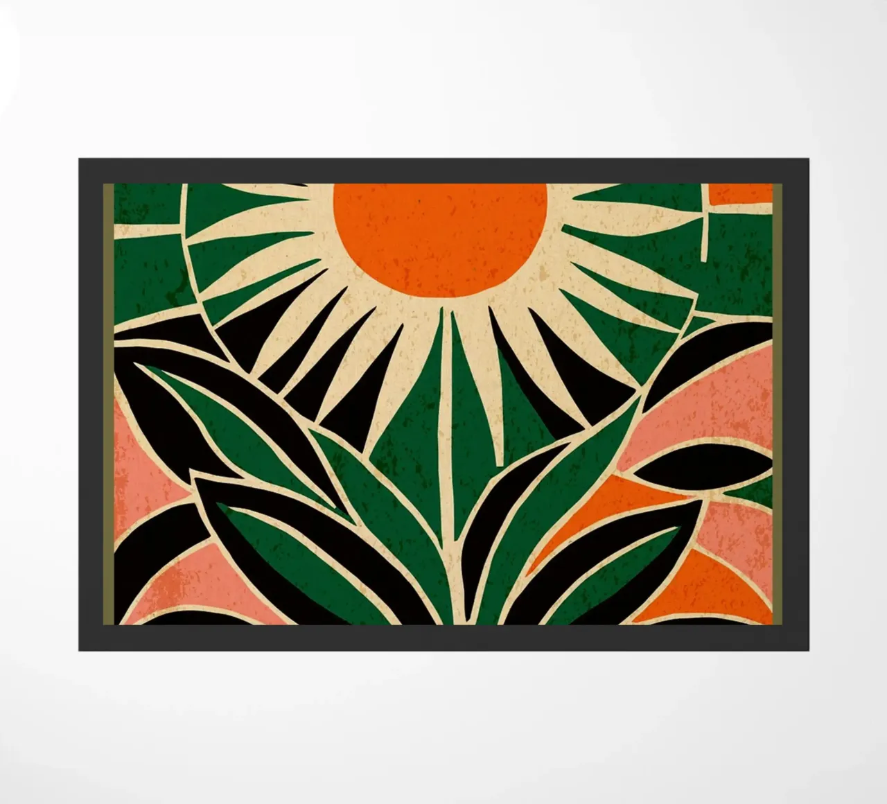Girasole colorato retrò zerbino da Andrew S Morrison
