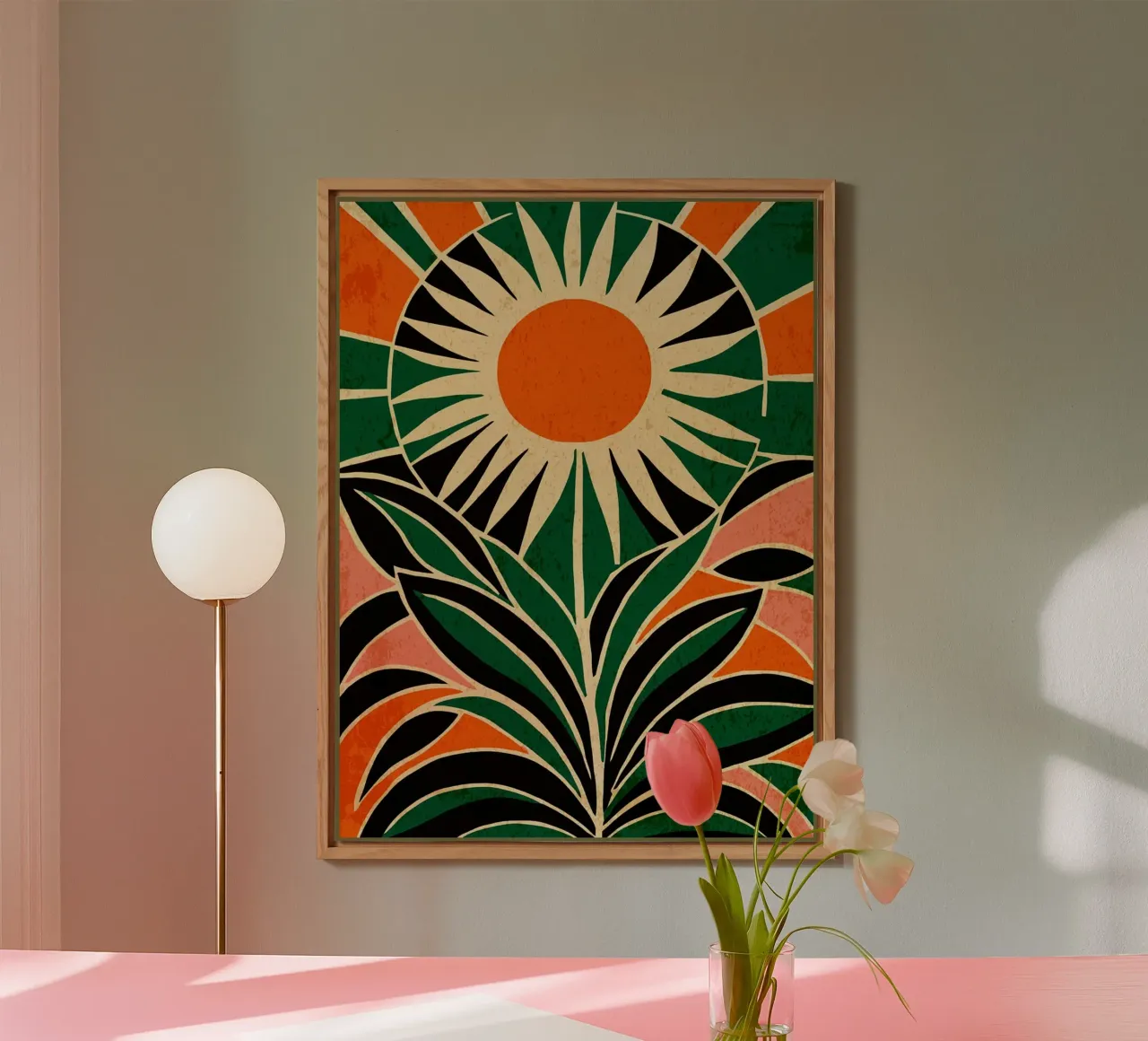 Girasole colorato retrò alluminio dibond da Andrew S Morrison