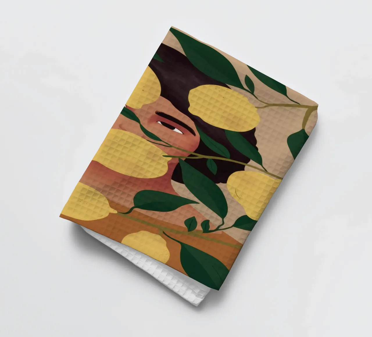 Lemon Tree Muse tea towel by Flock Reverie