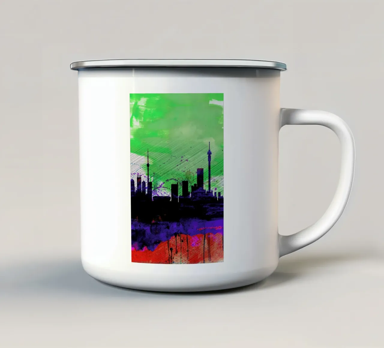 Johannesburg Watercolor Skyline tazza in smalto da Naxart