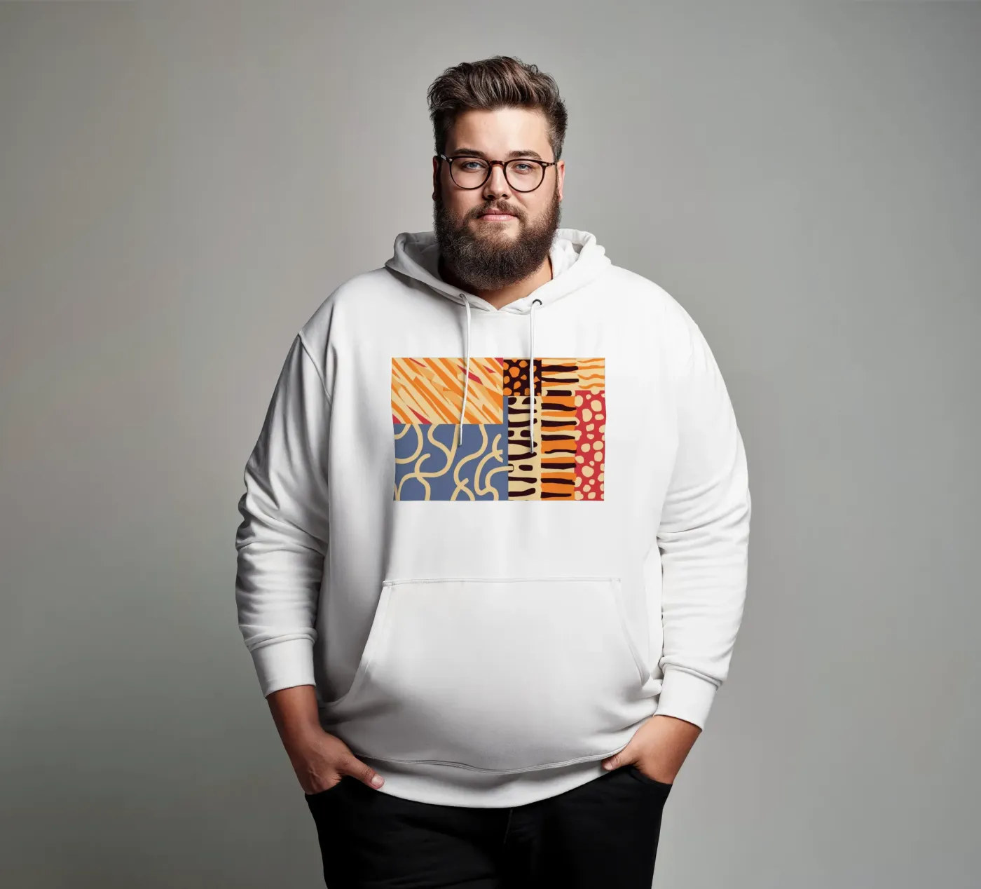 Textured Patchwork Harmony Hoodie von Veil Maya