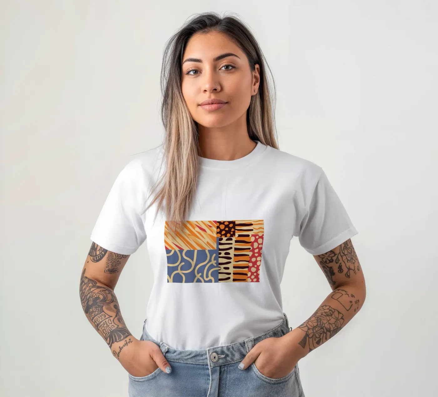 Textured Patchwork Harmony t-shirt da Veil Maya