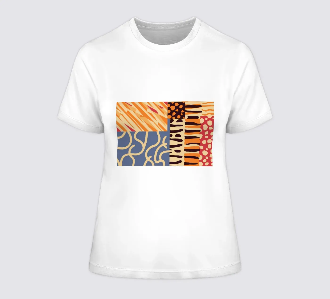 Gestructureerd patchwork harmonie dames t-shirt getailleerd van Veil Maya