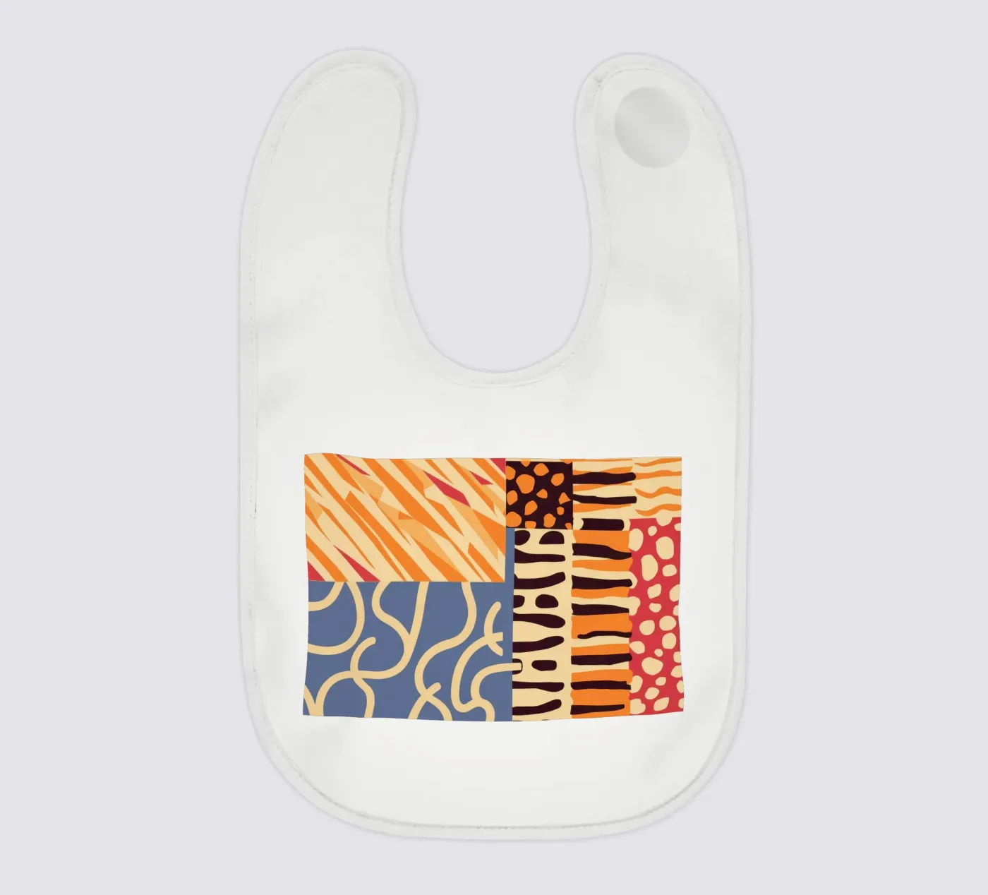 Textured Patchwork Harmony baby bib by Veil Maya