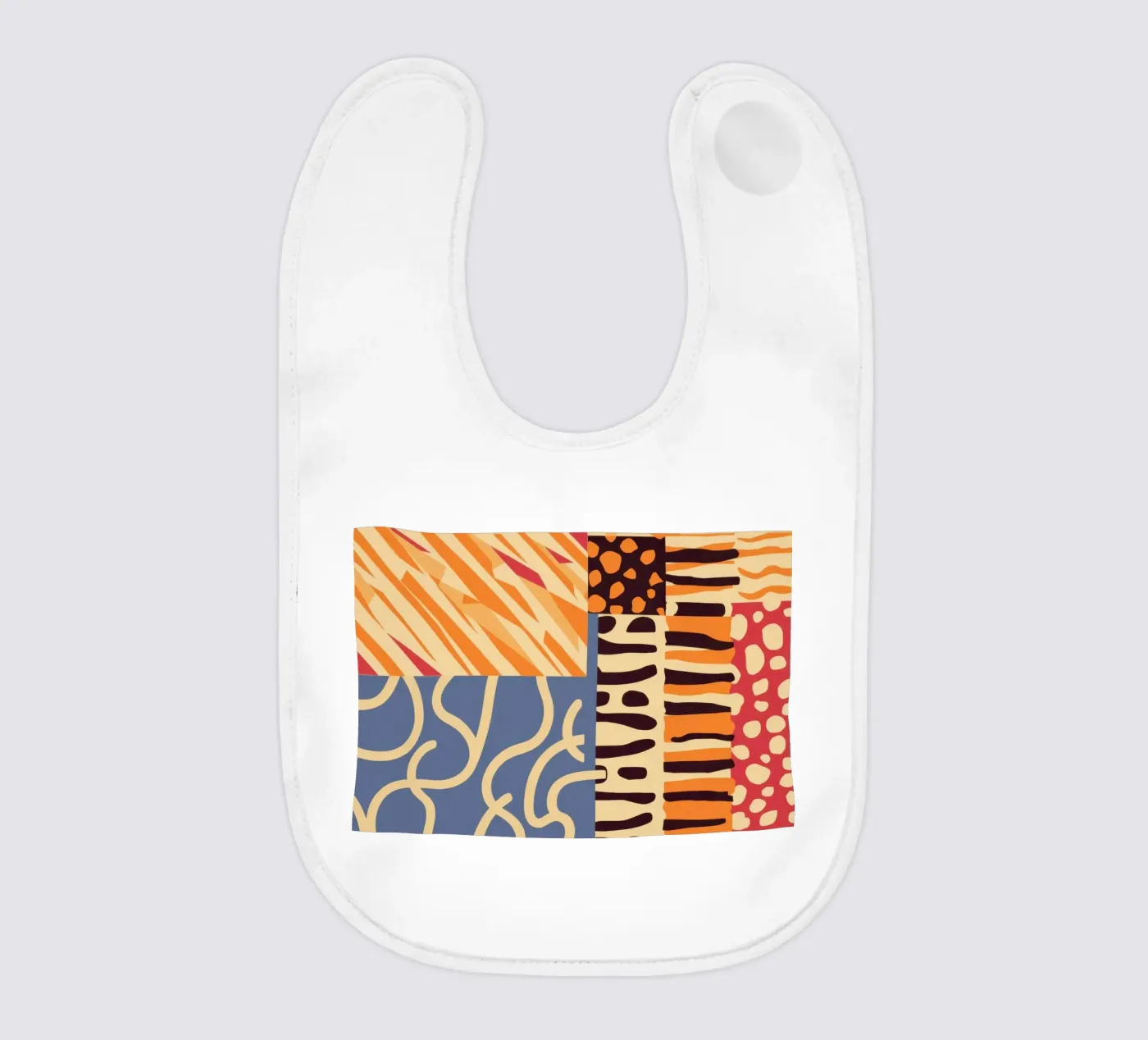 Textured Patchwork Harmony baby bib by Veil Maya