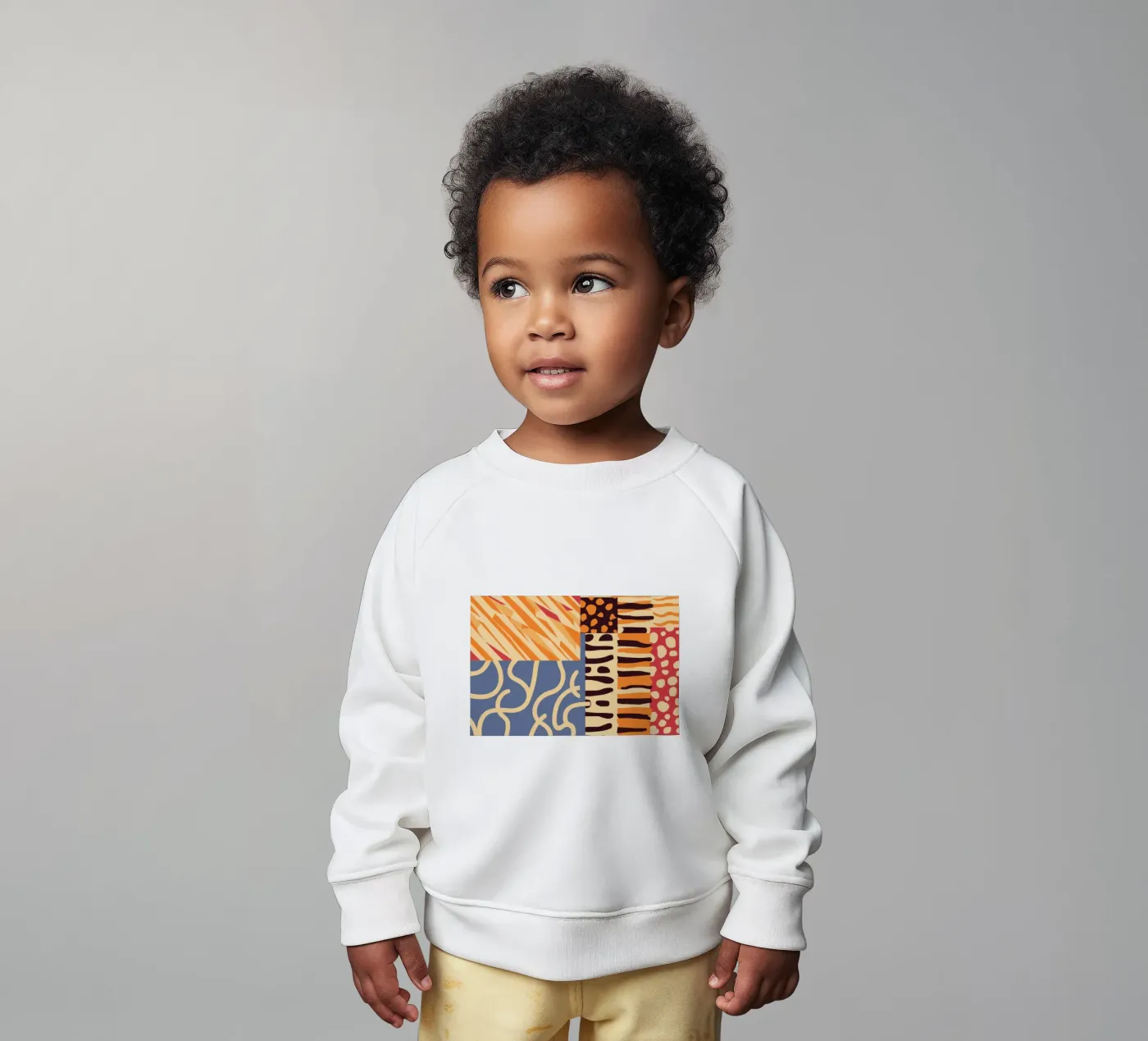 Texturiertes Patchwork Harmonie Baby Sweatshirt von Veil Maya