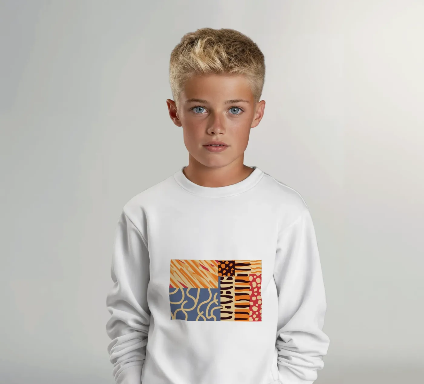 Gestructureerd patchwork harmonie kinder sweatshirt van Veil Maya