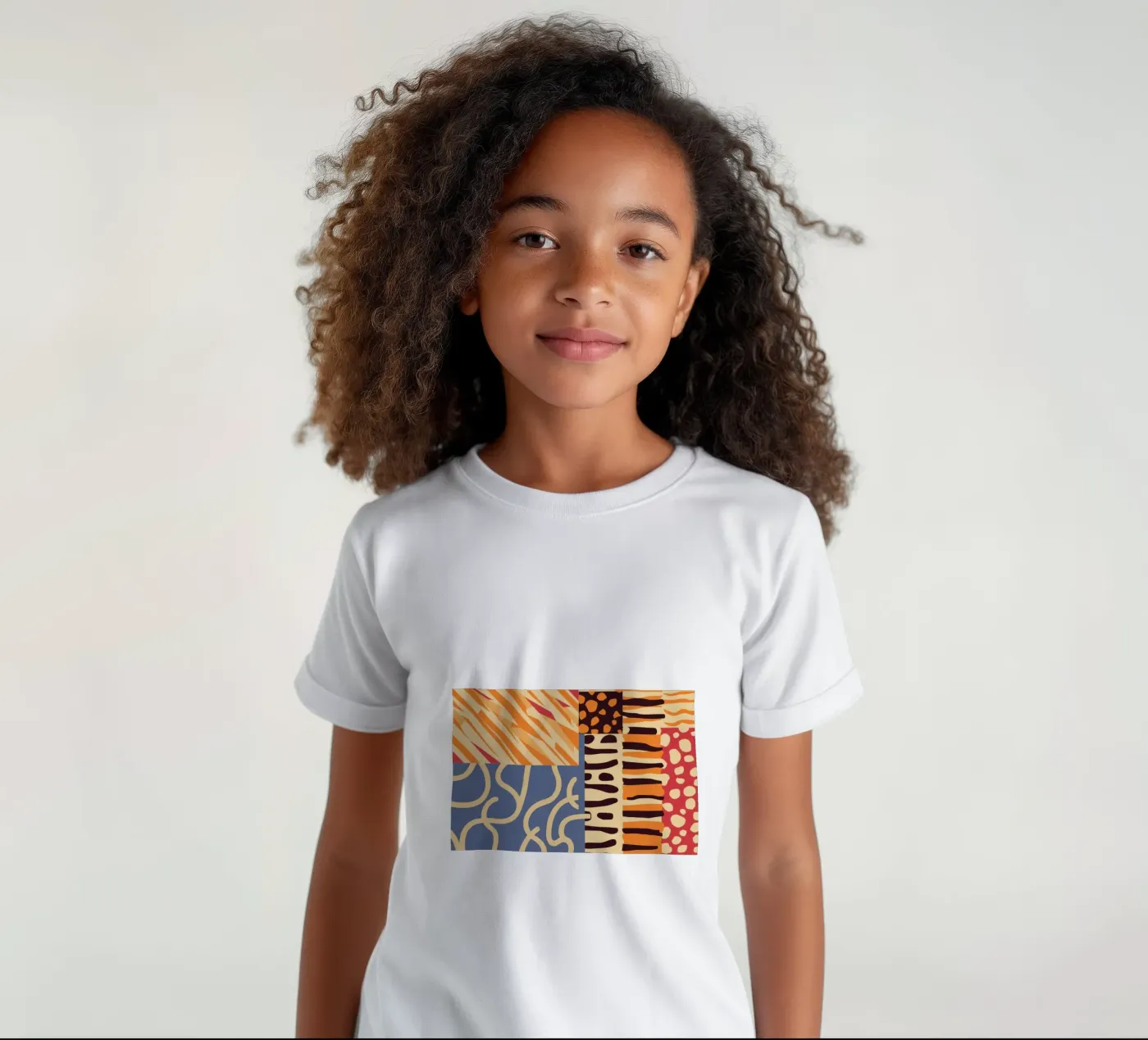 Gestructureerd patchwork harmonie kinder t-shirt van Veil Maya