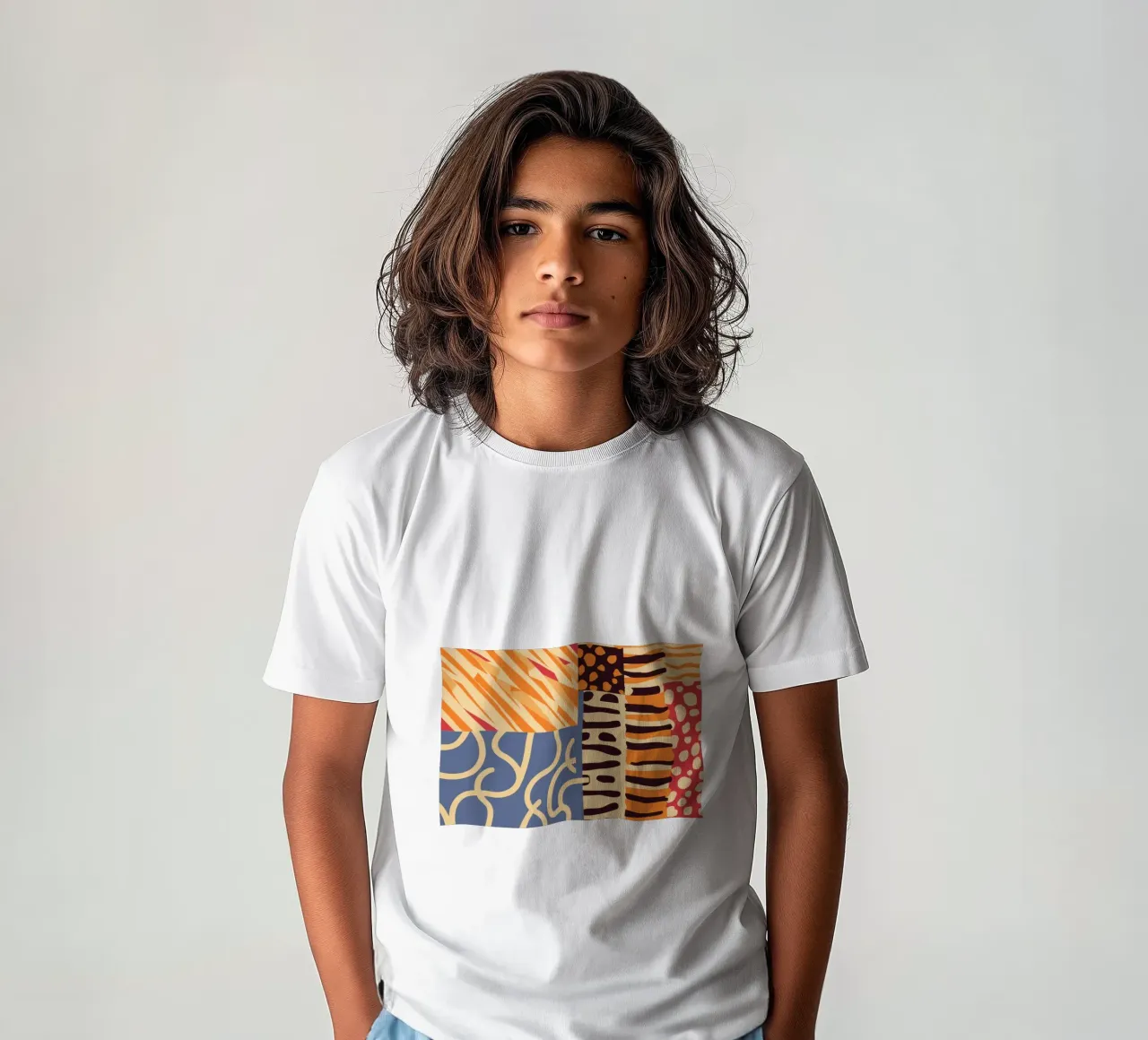 Gestructureerd patchwork harmonie kinder t-shirt van Veil Maya