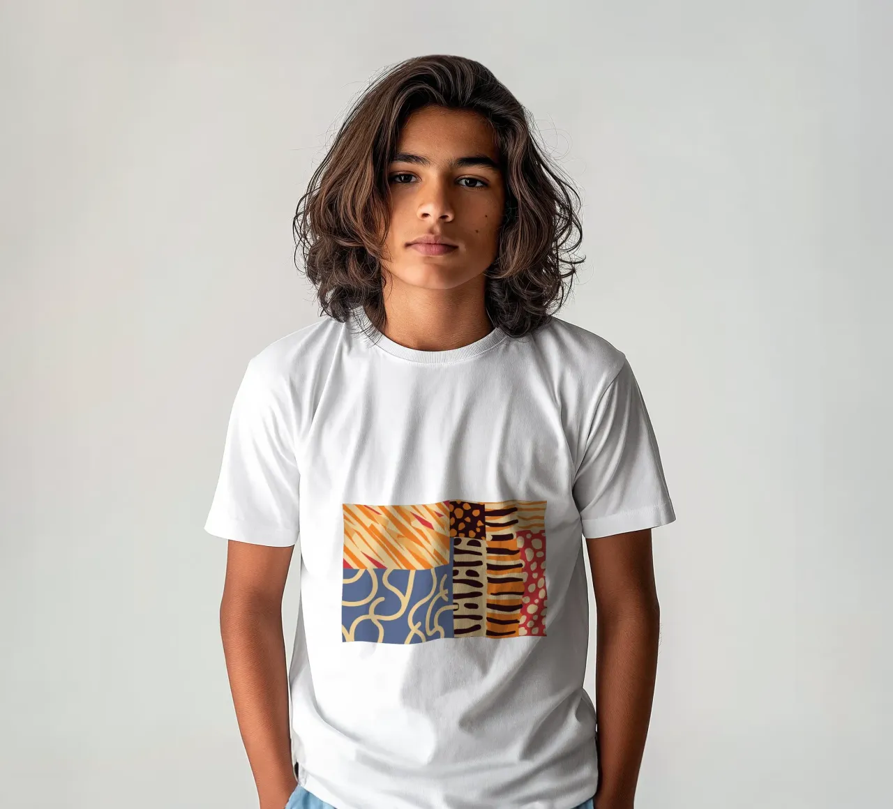 Patchwork texturé Harmony t-shirt enfant de Veil Maya