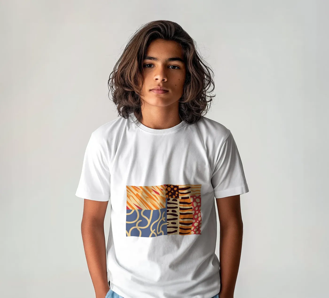 Gestructureerd patchwork harmonie kinder t-shirt van Veil Maya