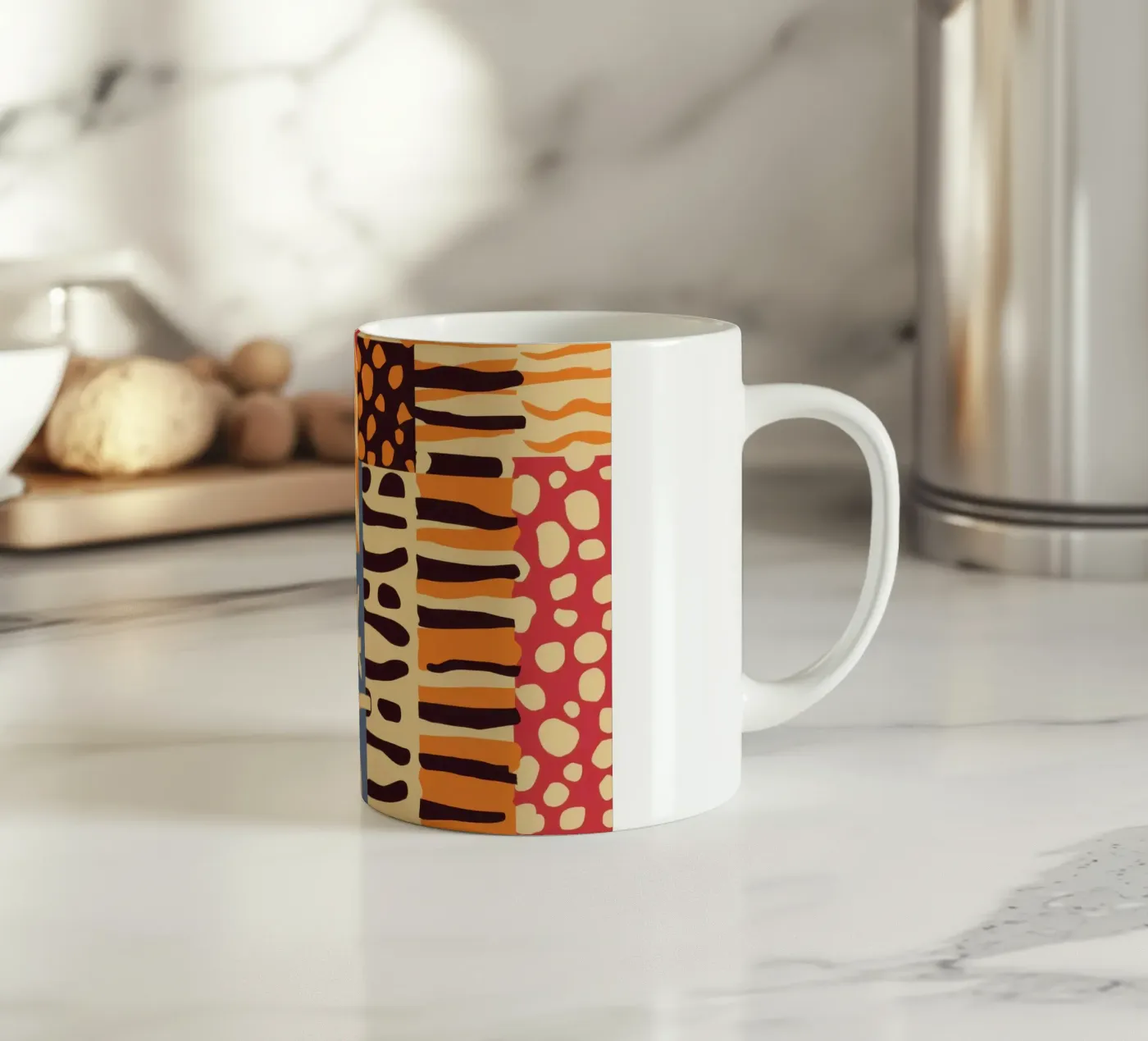 Textured Patchwork Harmony ceramic mug by Veil Maya
