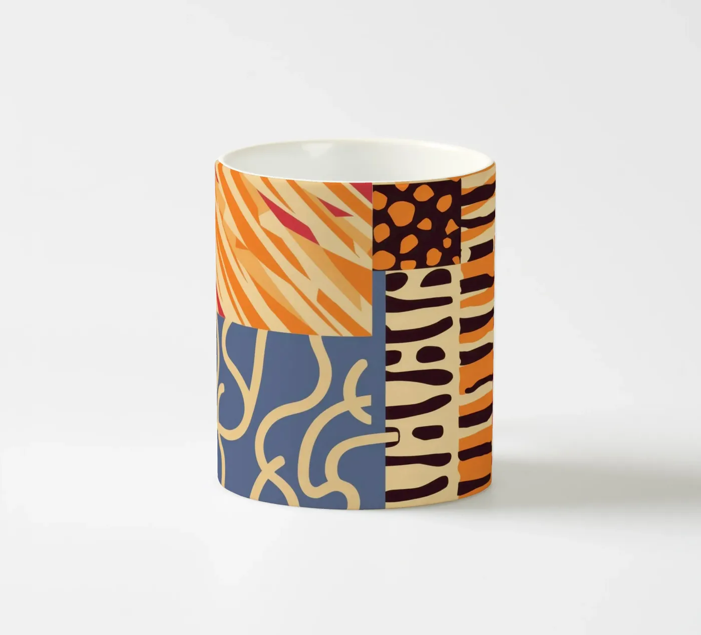 Textured Patchwork Harmony ceramic mug by Veil Maya