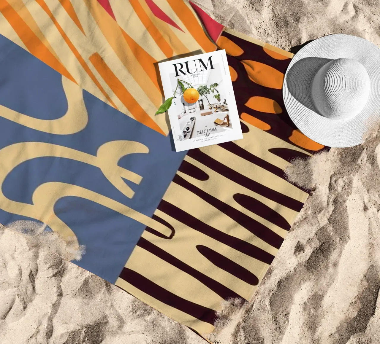 Gestructureerd patchwork harmonie strandhanddoek van Veil Maya