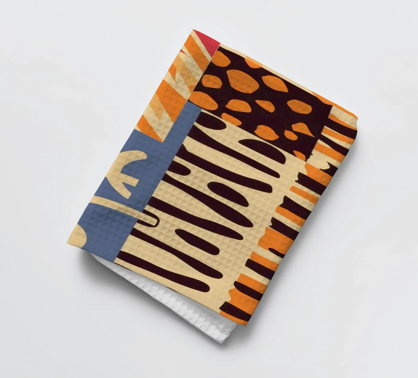 Textured Patchwork Harmony tea towel by Veil Maya