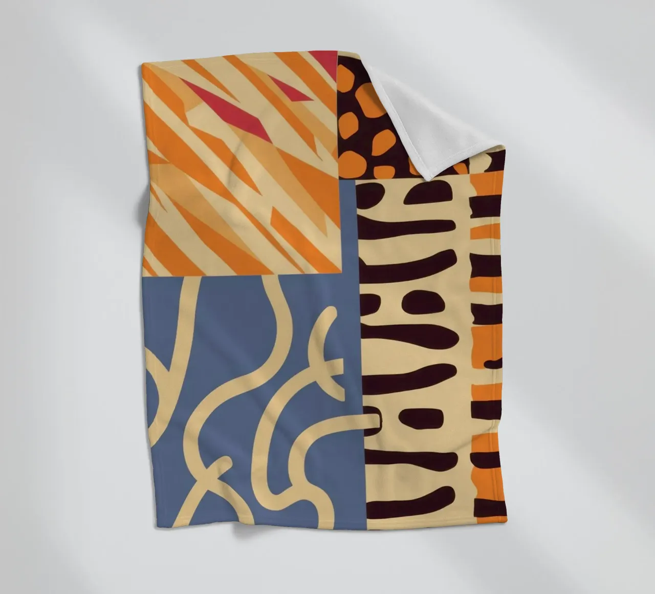 Textured Patchwork Harmony fleece blanket by Veil Maya