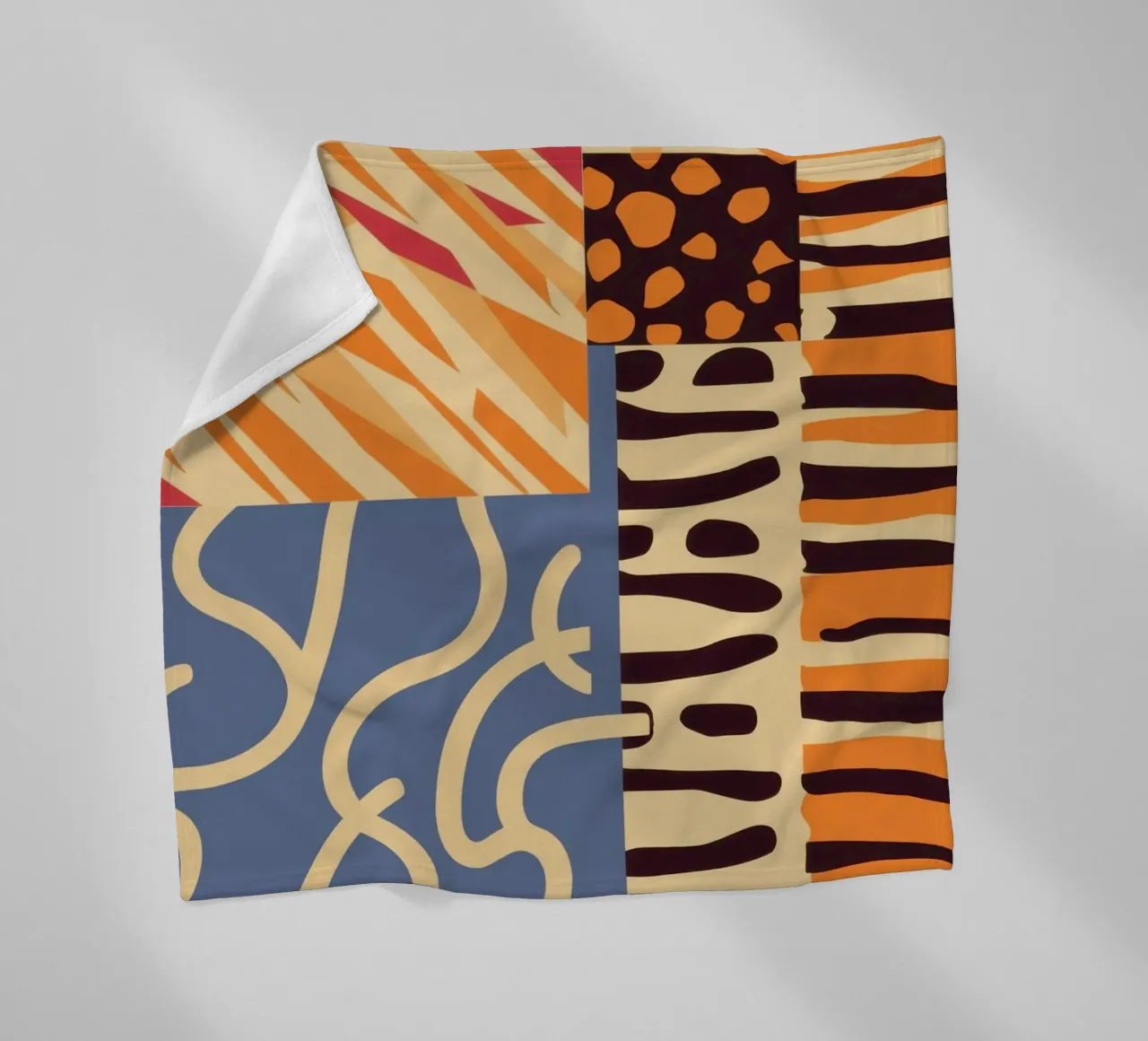 Textured Patchwork Harmony fleece blanket by Veil Maya