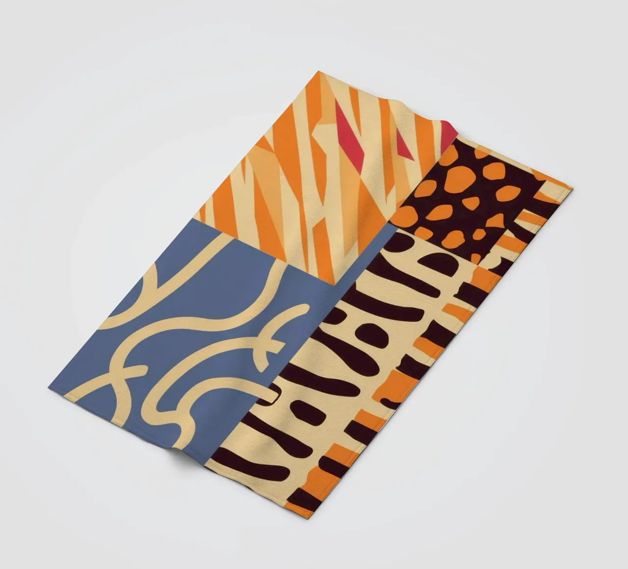 Textured Patchwork Harmony fleece blanket by Veil Maya