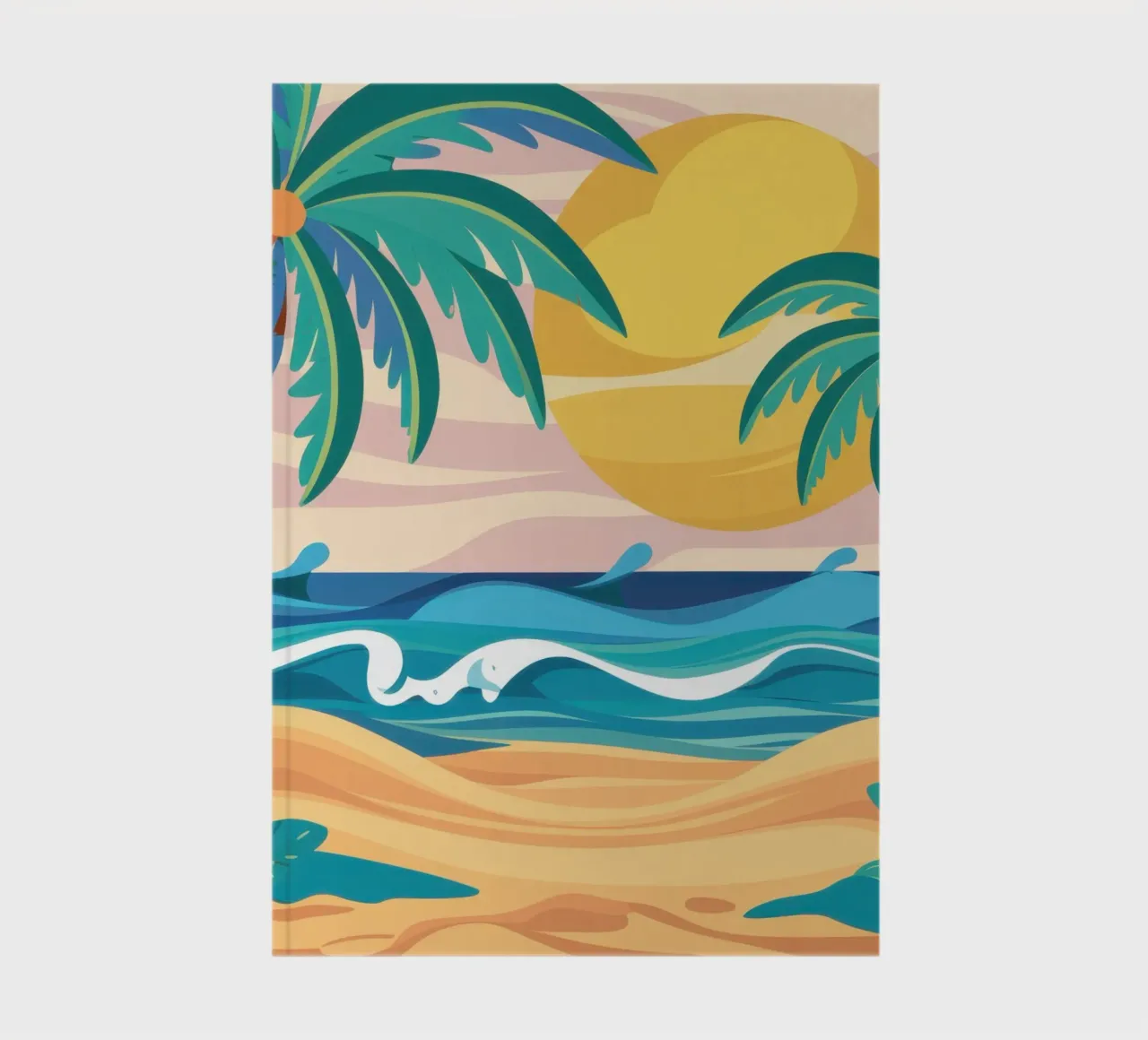 Spiaggia stilizzata al tramonto diario da Flock Reverie