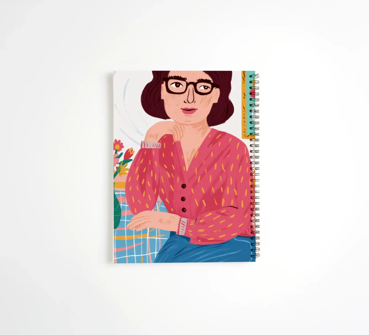 Stylish Reader Corner spiral notebook by Veil Maya