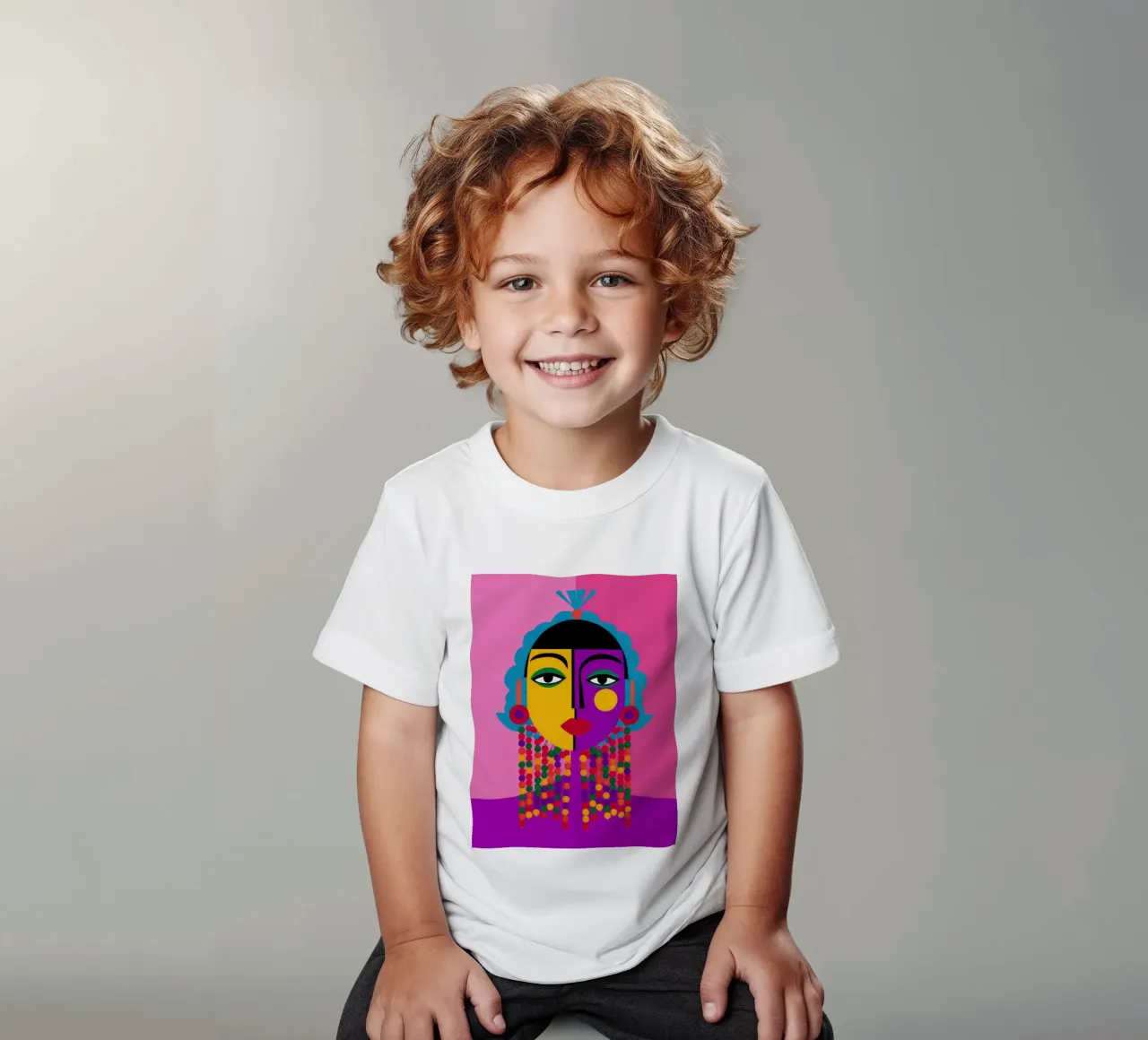 Kubistische Göttlichkeit Kinder T-Shirt von Flock Reverie