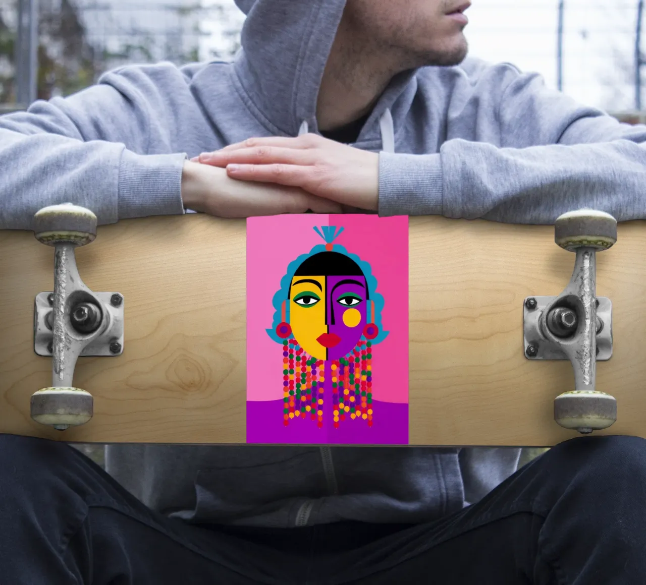 Kubistische Göttlichkeit Sticker von Flock Reverie
