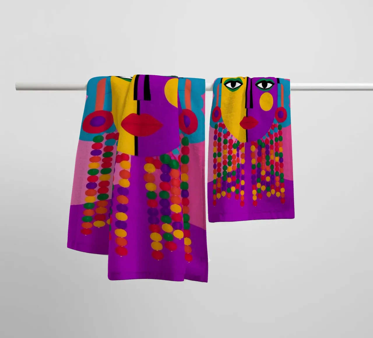 Cubist Divinity towel by Flock Reverie