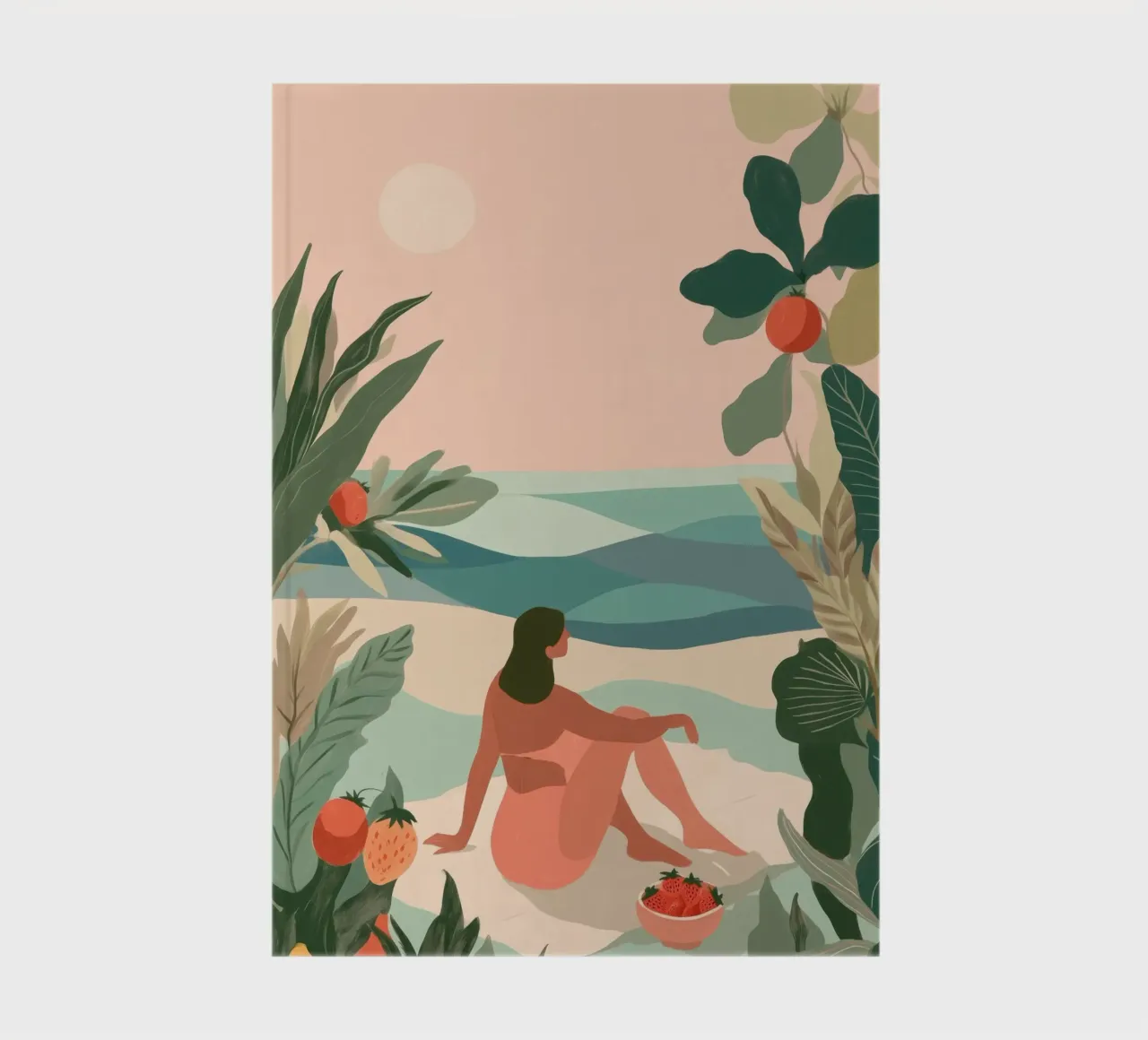 Strawberries by the Sea notebook by Clara August
