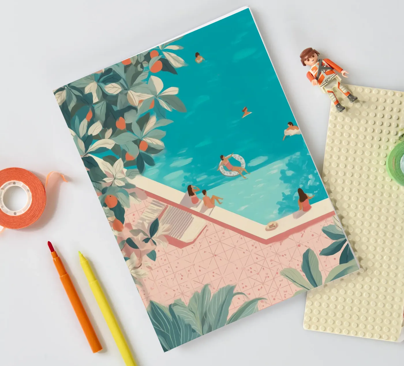 Poolside Days notebook by Clara August