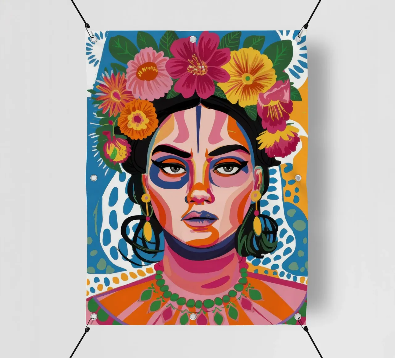 Frida Kahlo reimmaginata telo in pvc da Flock Reverie