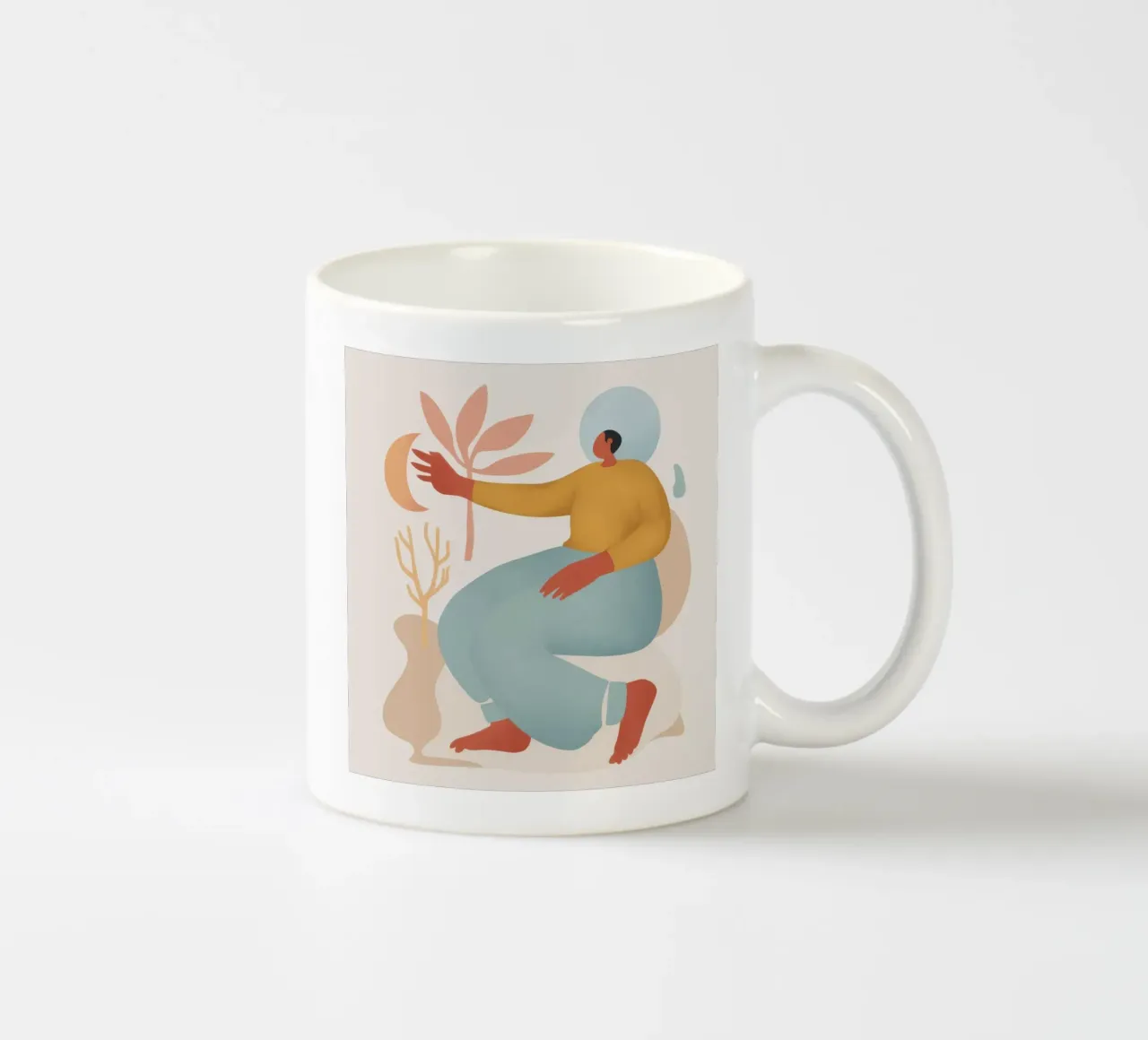 Abbraccio di forme serene tazza in ceramica da Veil Maya