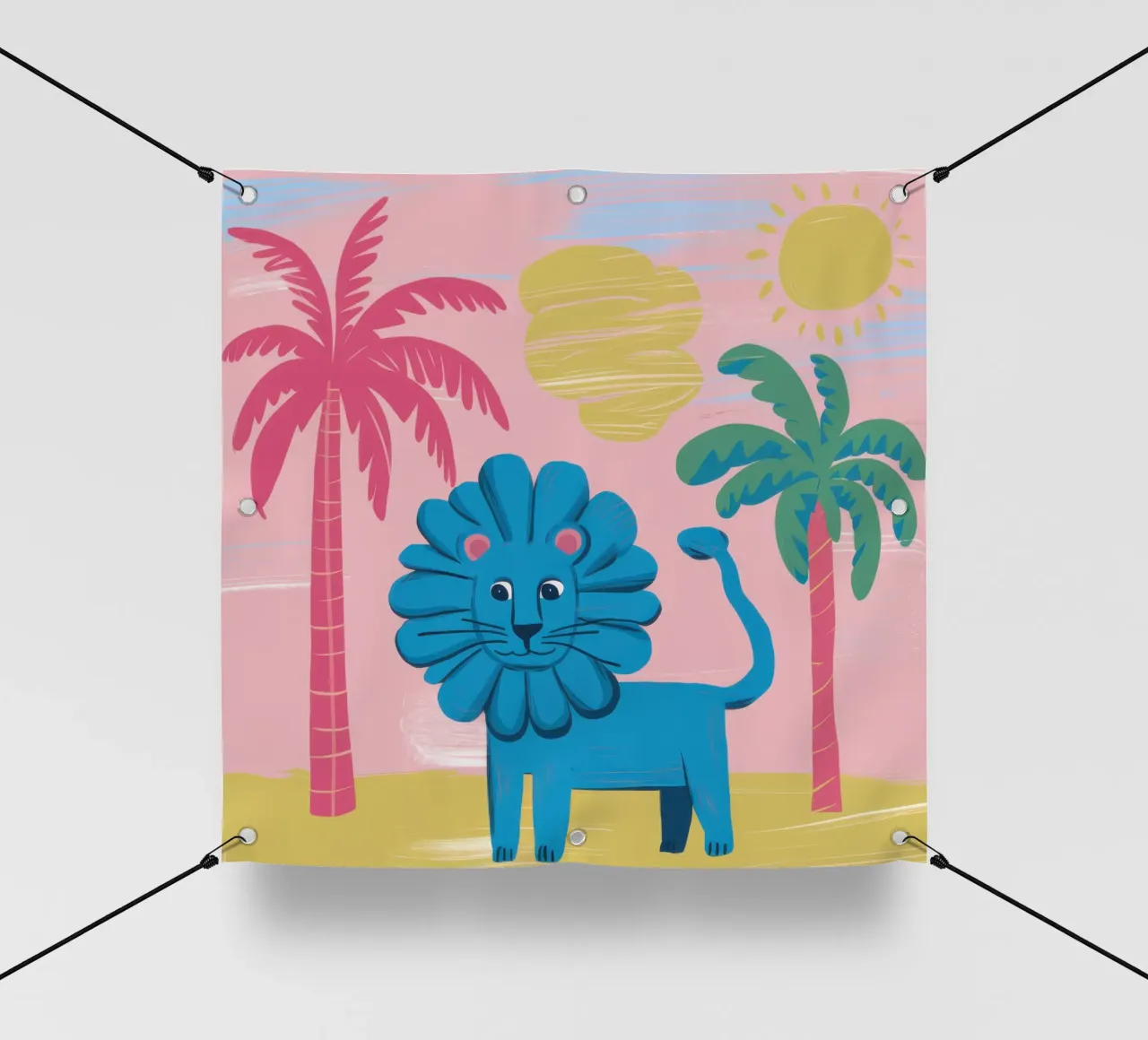 Whimsical Cerulean Lion pvc cover by Flock Reverie