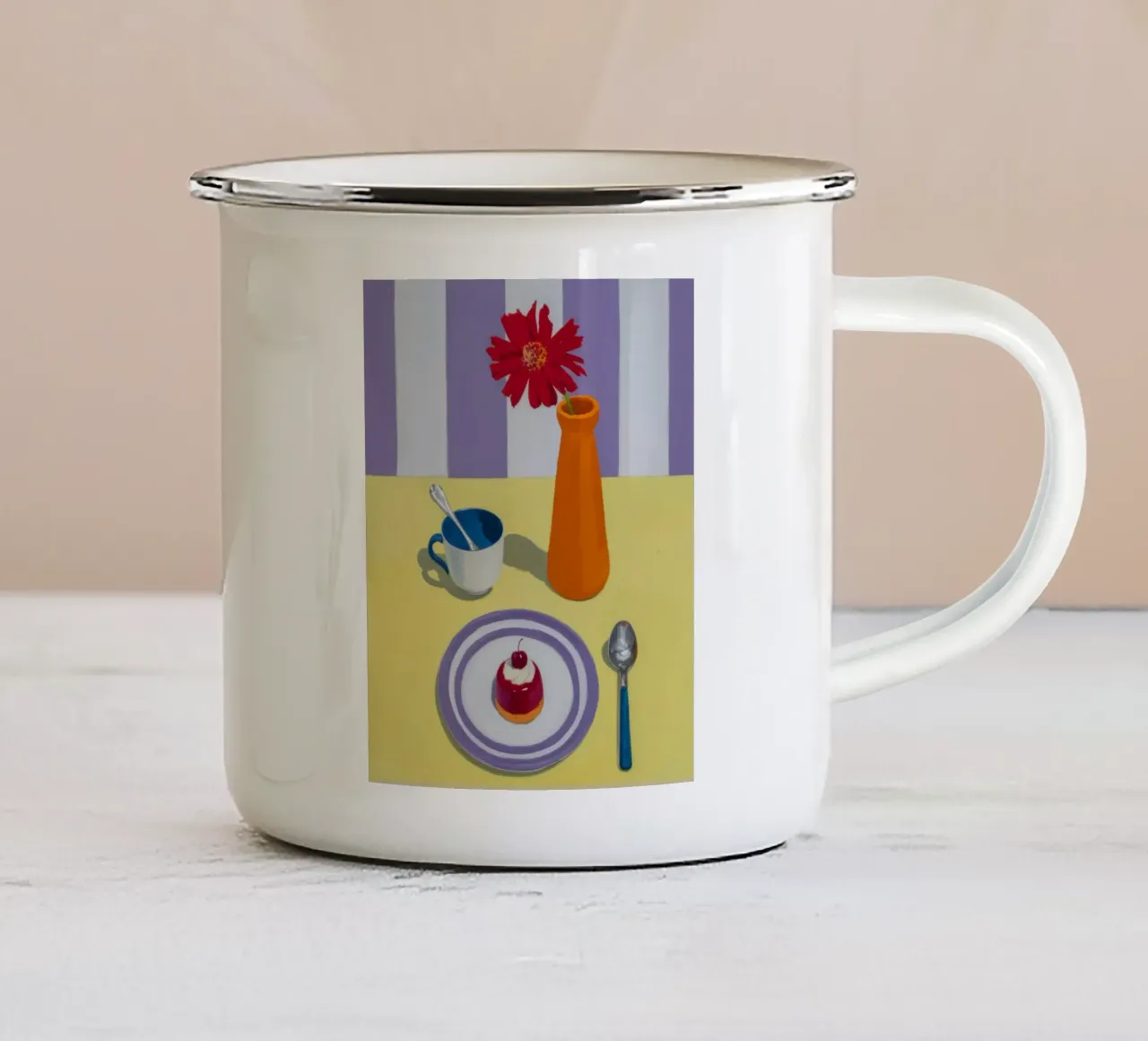 Cerise Dolce quiete tazza in smalto da Prism Ritual