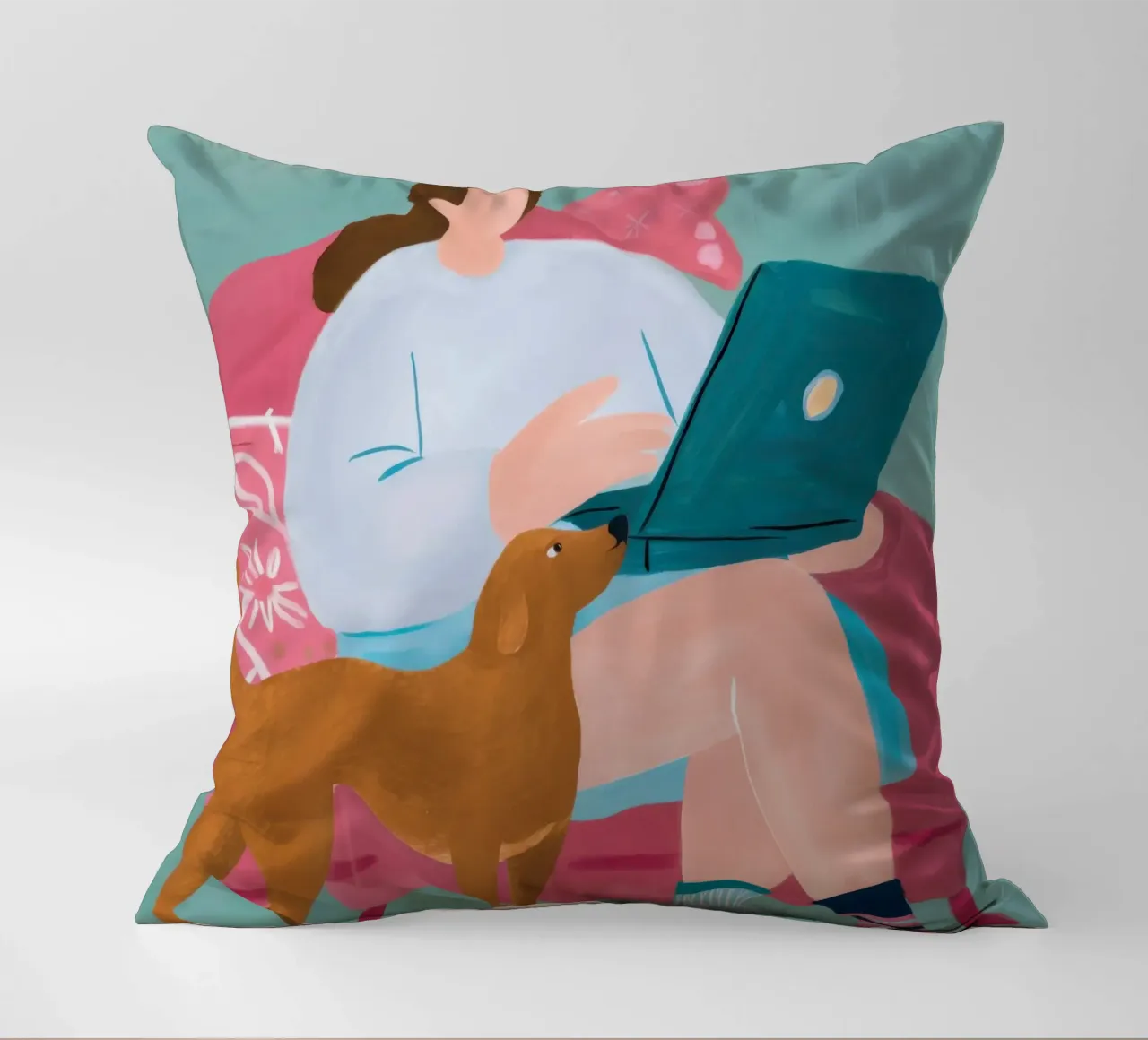 Canine Coworker Comfort decorative cushion by Veil Maya
