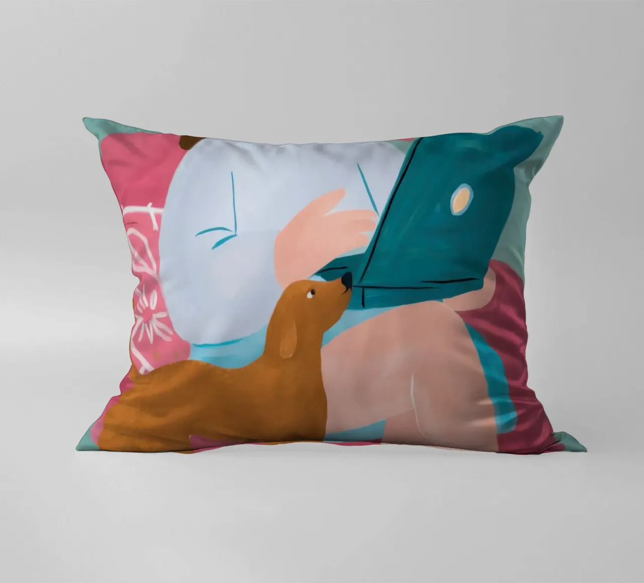 Canine Coworker Comfort decorative cushion by Veil Maya
