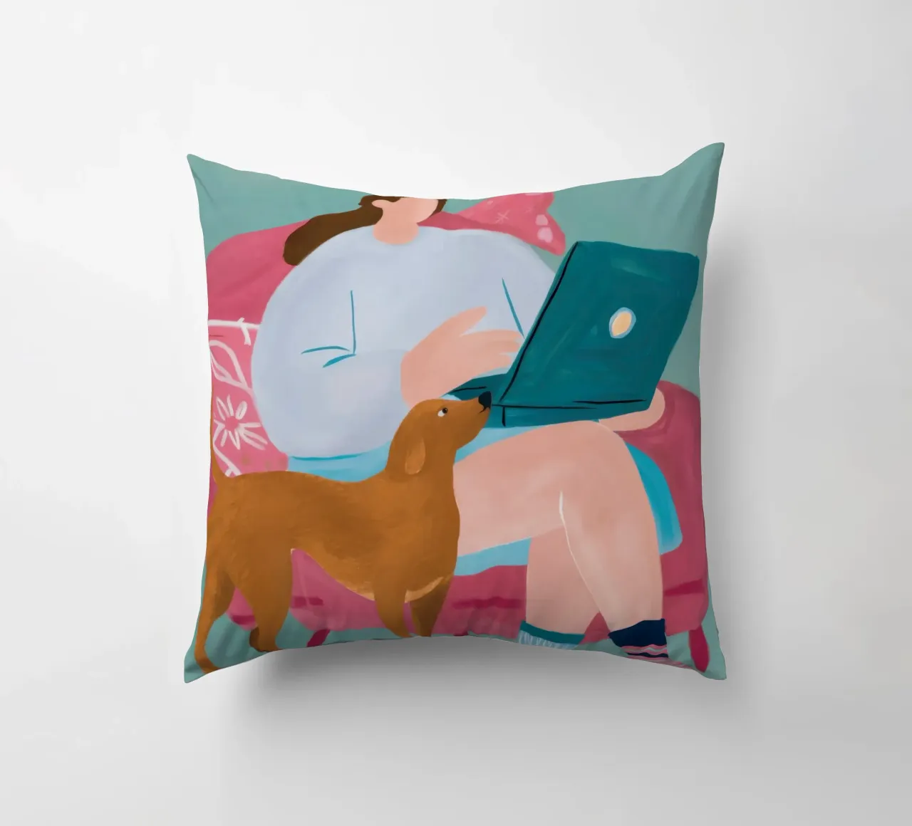 Canine Coworker Comfort decorative cushion by Veil Maya