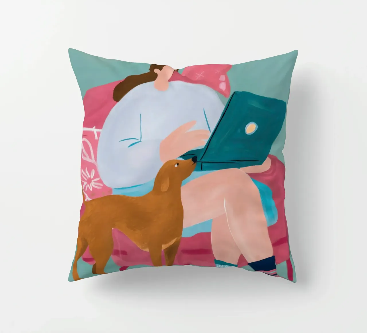 Canine Coworker Comfort decorative cushion by Veil Maya