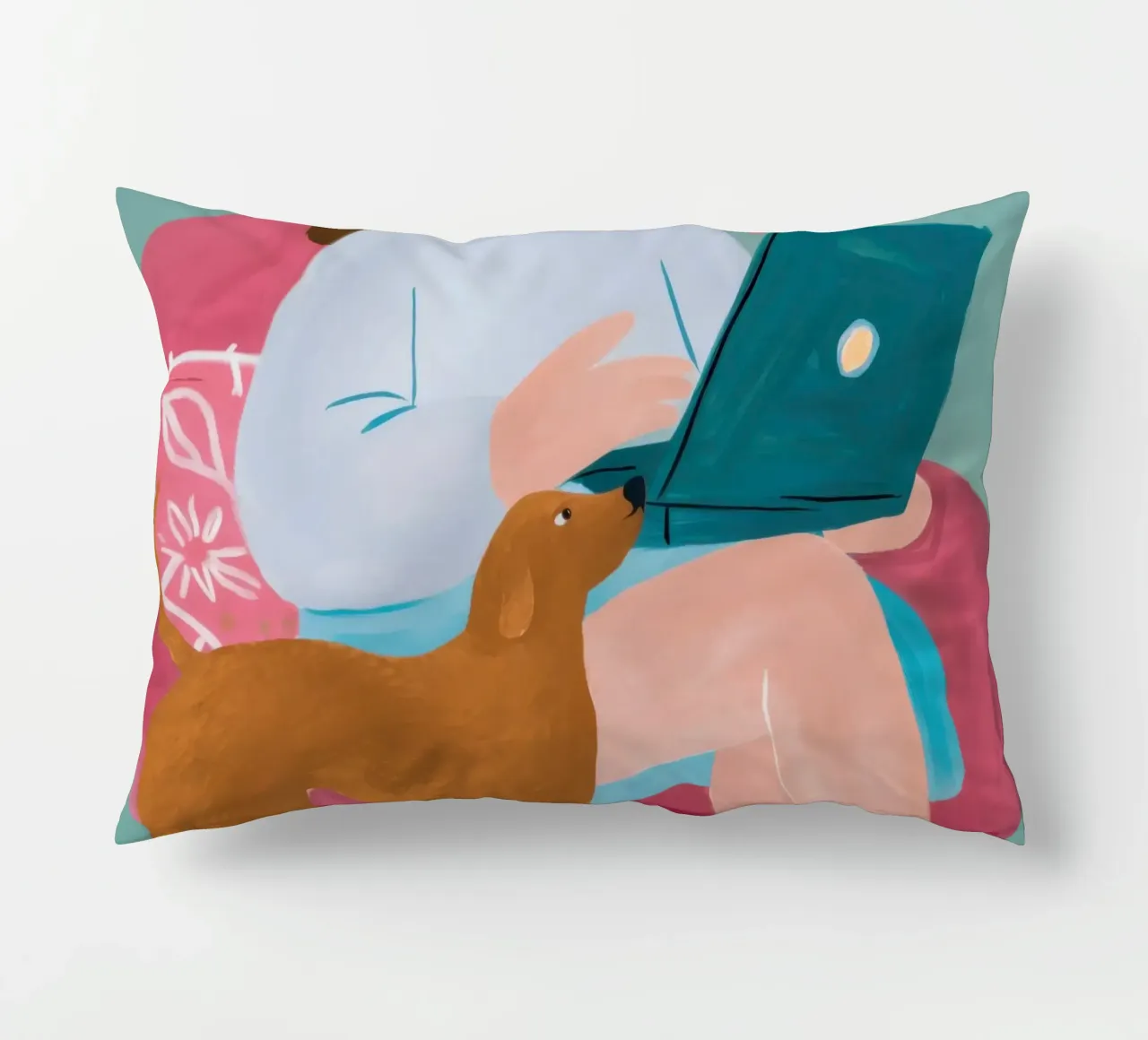 Canine Coworker Comfort decorative cushion by Veil Maya